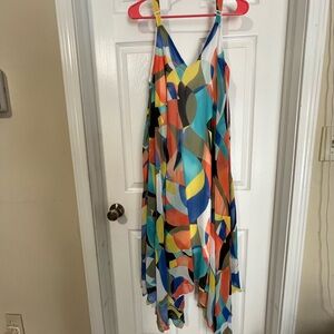 Nina Leonard Blue and White Dress